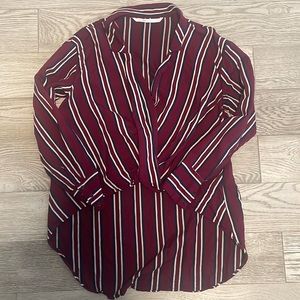 Zara Burgundy Striped Top
